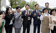 Minister of Employment and Labor Kim Young-hoon (third from left), Seoul Mayor Oh Se-hoon,...