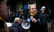 Maidan Commandant and MP Andriy Parubiy and Anti-government protestors of the "14 Hundred...