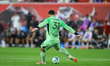 New York Red Bulls goalkeeper Carlos Coronel #31 plays during the Major League Soccer matc...