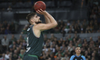 Ajdin Penava, #11 of WKS Slask Wroclaw, shoots a free throw during the BKT EuroCup match b...