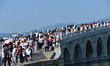 A large number of tourists visit the ancient imperial garden of the Summer Palace in Beiji...