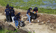 Student volunteers from the National Service Scheme (NSS) take part in a cleaning drive pr...
