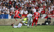 Paul Nebel of Mainz tries to attack with the ball. Omonoia plays against Mainz for the Lea...