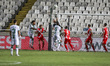 Robin Zentner of Mainz hands away the ball. Omonoia plays against Mainz for the League Pha...