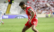 Ben Bobzien of Mainz tries to control the ball. Omonoia plays against Mainz for the League...