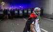 A protest takes place in Barcelona, Spain, on October 2, 2025, against Israel's arrest of...