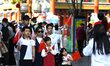 Tourists visit Zhengyang Gate Dashilar Commercial Street during the National Day holiday i...
