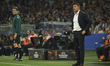Coach Vladan Milojevic of FK Crvena Zvezda gives instructions during the UEFA Europa Leagu...