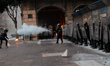Riot police participate in a demonstration to commemorate the 57th anniversary of the mass...