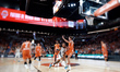 Carsen Edwards of Virtus Bologna drives to the basket against Nate Reuvers of Valencia Bas...