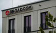 The Broadcom office building with the company logo is in Regensburg, Bavaria, Upper Palati...