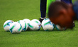 Official Serie A balls are seen during the Serie A match between FC Internazionale and US...