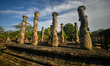 The ruins of the Nissanka Latha Mandapaya serve as the recitation house for Buddhist chant...