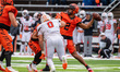 Blaine Hipa throws a pass for the Princeton Tigers during a game at Princeton Stadium. dur...