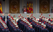 In Madrid, Spain, on October 12, 2025, Spain's Royal Family presides over the traditional...