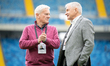 Referees Michal Listkiewicz and Ryszard Wojcik are seen before the Legendy na Slaskim, a f...