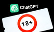 The Eighteen plus symbol (18+) appears on a smartphone screen, and the ChatGPT logo displa...