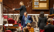 Sebastien Lecornu, the French Prime Minister, arrives at the Hemicycle for the debate on t...