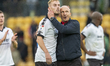 Bristol City Manager, Gerhard Struber, and Mark Sykes of Bristol City celebrate their win...