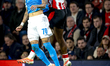 SSC Napoli forward Noa Lang and PSV Eindhoven defender Ryan Flamingo play during the match...