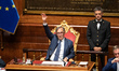 The President of the Italian Senate addresses the Italian Senate during Italy's Prime Mini...