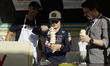 Red Bull driver Yuki Tsunoda participates in activation and ice cream preparation prior to...