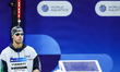 Ludovico Viberti from Italy gets ready for the Men's 100 Breaststroke finals during the Wo...