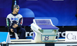 Ludovico Viberti from Italy gets ready for the Men's 100 Breaststroke finals during the Wo...