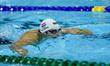 In Toronto, Ontario, Canada, on October 23, 2025, Nikola Miljnenic from Croatia swims towa...
