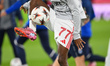 Zyan Blake of Nottingham Forest warms up ahead of kick-off during the UEFA Europa League L...