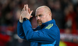 Sean Dyche, Nottingham Forest head coach, applauds his team's supporters during the UEFA E...