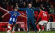 Sean Dyche, Nottingham Forest head coach, gestures during the UEFA Europa League League St...