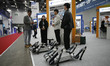 A four-foot walking robot from Liom-Robotics is displayed at the 2025 Future Innovation Te...