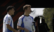 Visa Cash driver Isack Hadjar and Visa Cash driver Liam Lawson arrive at the Autodromo Hno...