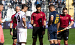 The captains of the two teams stand at the start of the Serie C 2025/26 match between Cave...
