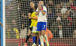 Beth Mead #7 of England looks dejected at full time during the International Friendly matc...