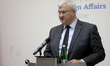 Minister of Foreign Affairs of Ukraine Andrii Sybiha participates in a joint news conferen...