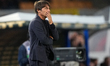 Coach Antonio Conte of Napoli reacts during the Serie A match between US Lecce and SSC Nap...