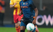 David Neres of SSC Napoli plays during the Serie A match between US Lecce and SSC Napoli i...