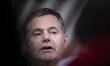 President of the Eurogroup and Minister for Finance of Ireland Paschal Donohoe does a door...
