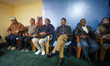 Senior leaders of the CPN (Maoist Centre) attend the party secretariat meeting as they inc...