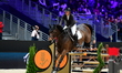 Rider Victoire Ranger participates in the CSI2 equestrian competition, 1.40m, Auvergne Rho...