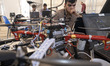 An Islamic Revolutionary Guard Corps (IRGC) drone specialist works on drones in preparatio...