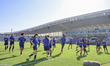 France warms up during the FIFA U-17 Women's World Cup Morocco 2025 quarter-final match be...