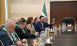 Syrian Foreign Minister Assad Al-Shaybani receives several diplomats who defect from the A...
