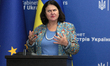 EU Ambassador to Ukraine Katarina Mathernova participates in a joint press briefing with D...