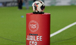 The branding logos of the Malta FA 125 years and the Malta FA Jubilee Cup are displayed wi...
