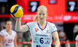 Marrit Jasper plays during the volleyball match between KS DevelopRes Rzeszow and LKS Comm...