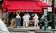 Forensic scientists inspect outside of the Cafe Comptoir Voltaire in Paris, France, on Nov...
