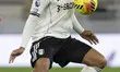 Kenny Tete #2 of Fulham FC plays during the Premier League match between Everton and Fulha...
